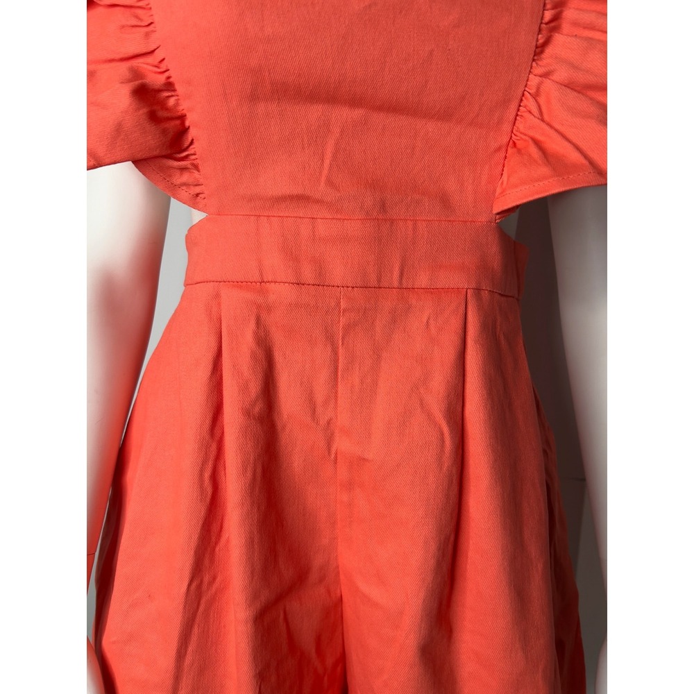 Flying Tomato Orange Ruffle Cut-Out Romper IP7584DG Small Summer Festival - Picture 10 of 16